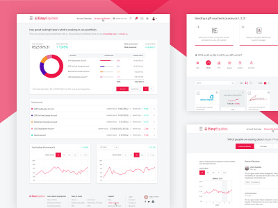 Easy Equities App Investment Designs app cards clean dashboard filter finance fintech investment ui web