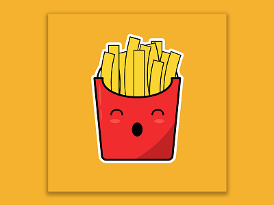 Cute French Fries food french fries vectors