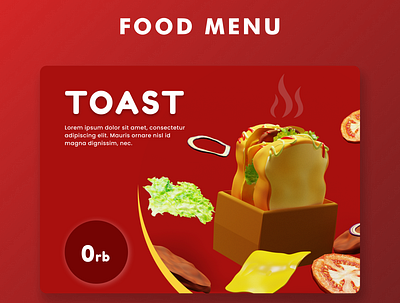 3D object Toast for Food Menu 3d blender blender3d branding design foodmenu minimal
