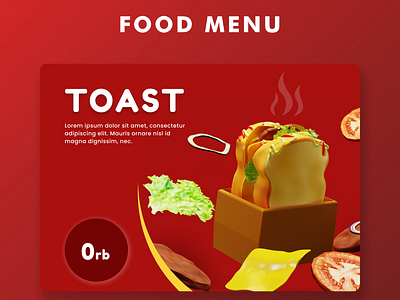 3D object Toast for Food Menu