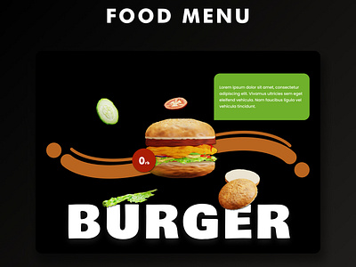 Burger 3D Object For Food Menu