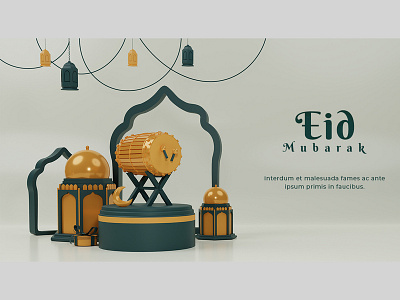 3d Illustration Eid Mubarak
