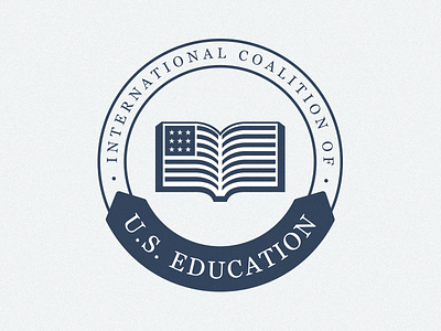 ICUSE Logo book education flag logo us usa