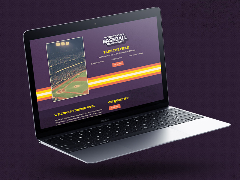 WFBC Landing Page 70s baseball fantasy fanduel landing page