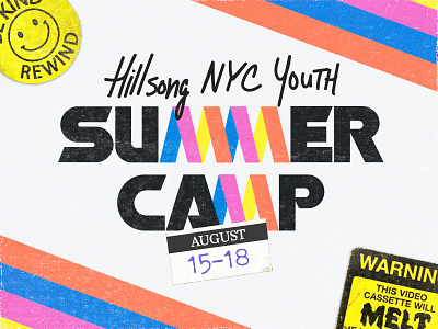 Hillsong NYC Youth - Summer Camp Branding branding hillsong summer camp vhs youth