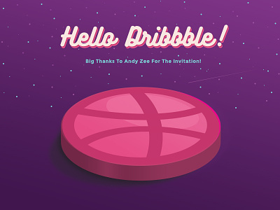 Hello Dribbble! debut dribbble first hello illustration invitation invite logo shot thanks