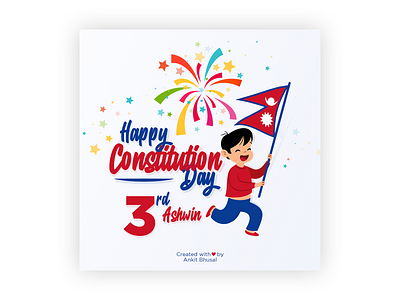 Happy Constitution Day clean design designs graphic design illustration illustrator minimal photoshop typography vector
