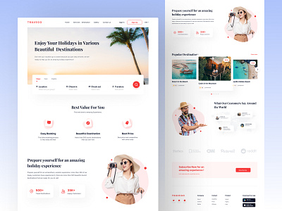 TRAVEGO - Travel Landing Page graphic design landing page travel ui ui designer uidesign user experience web design website