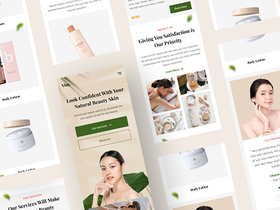 Viny - Beauty & Spa Landing Page Responsive asthetic beauty beauty clinic beauty product beauty salon clean cosmetic landing page massage minimalist services skincare spa therapy treatment ui uiux web design website woman