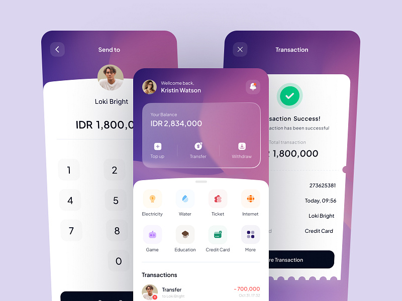 E-wallet Mobile App by Krishnavin on Dribbble