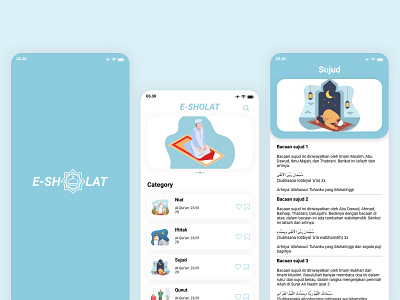 E-Sholat app art design flat minimal ui ux web