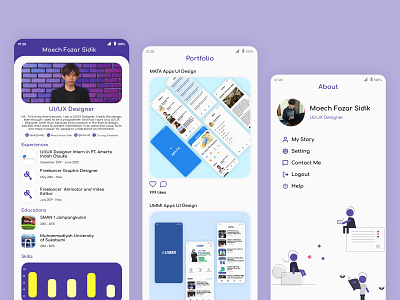 MyResume app art design flat minimal ui ux