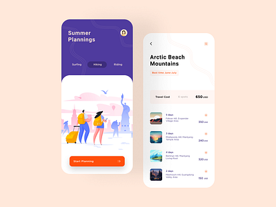 Travel Planner | App Design app appdesign appui creative design graphicdesign holiday holidays illustration minimal minimalist planner safari travel travel app traveling ui