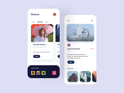 Art Space | App Design app appdesign appui art art app artist artistic artwork community creative design graphicdesign illustration minimal minimalist social ui