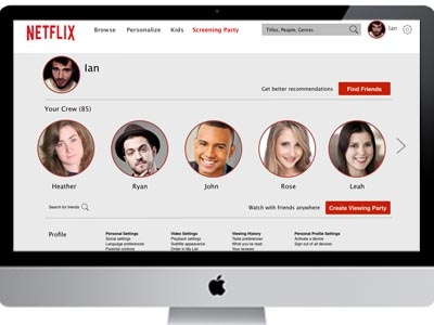 Netflix Social Profile Re-Imagined