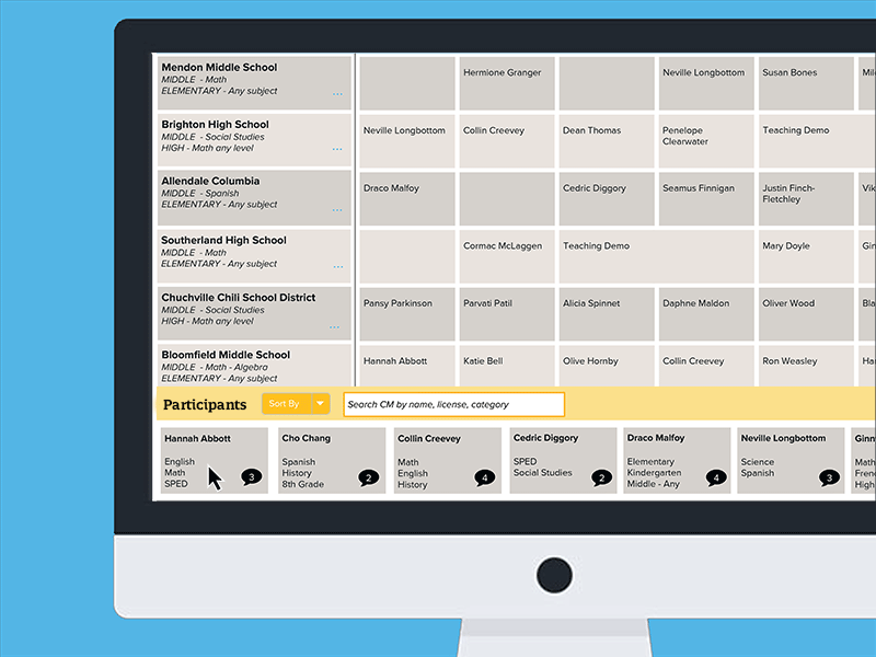 Interview Scheduler app booking design interaction interface matching schedule smart ui user experience ux web