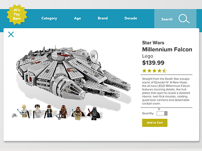 Product Page call to action ecommerce point of sale product page star wars toy ui ux