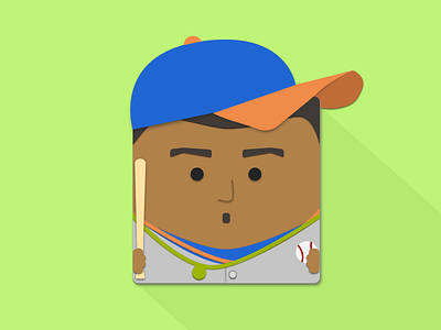 Material Design Cepedes app icon baseball caricature icon illustration ios material material design mets new york mets sports yoenis cespedes