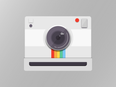 Poloroid camera camera design illo illustration material ui poloroid poloroid camera shadow ui