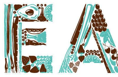 EAT hand lettering illustration typography vegetables