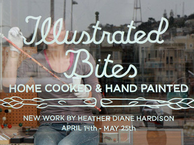 Illustrated Bites Window curiosity shoppe food hand lettering hand painted illustration san francisco sign painting typography