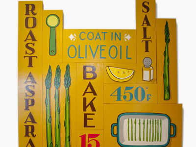 Roast Asparagus food hand lettering sign painting typography