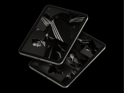05. adidas black dark design launch minimal modern monochrome ui website