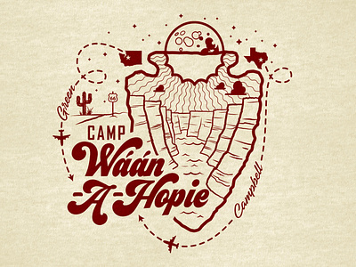 Camp Waan-A-Hopie t-shirt graphic arizona branding chad syme design digital illustration grand canyon graphic apparel illustration illustrator logo new mexico seattle vector