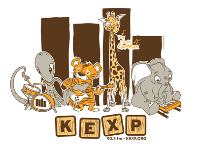 Kexp Animal Band - Final Colorway anamals chad syme graphic apparel illustration kexp music seattle t shirt