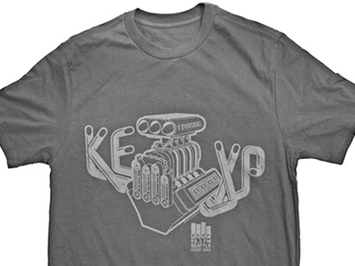 KEXP Hot Rod T-Shirt 90.3 fm apparel chad syme digital illustration engine graphic apparel hot rod illustration illustrator kexp kexp.org music non profit radio screenprint seattle shirt syme vector