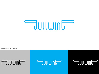 Gullwing branding design flat logo typography vector