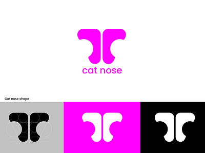 Cat nose branding design flat logo vector