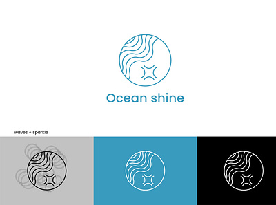 Ocean shine branding design flat illustration logo vector