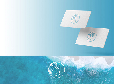 Ocean shine branding design flat illustration logo vector