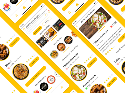 Food Ordering App app design concept design food food app food ordering app minimal restaurant app simple ui yellow