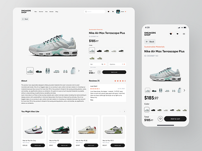 Sneakers Web Shop 👟 adaptive design desktop e commerce mobile mobile first shop store ui uiux ux