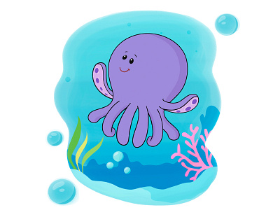 Octopus abcs character design animation design illustration illustrator octopus photoshop