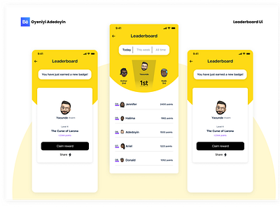 LEADERBOARD UI DESIGN app branding design graphic design illustration leaderboard leaderboardui logo screens ui uiux ux vector