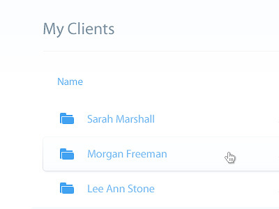 Minimal menu styling blue client files listing menu minimal