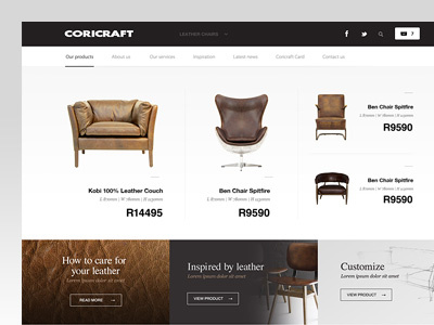 Shop Concept chair couch furniture leather minimal online shop