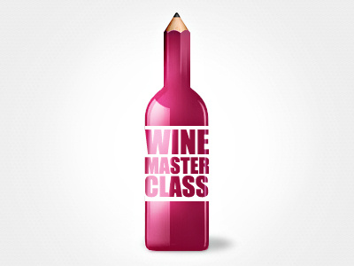 Wine Master Class logo creative master class pencil pink wine wine logo