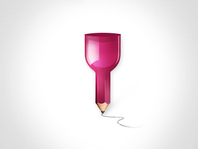 Wine Glass icon creative wine glass glossy icon pencil pink sketch wine