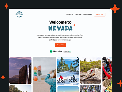 Travel Nevada Hero Section Redesign clean creative design illustration landing page motion graphics ui ui design web wordpress website