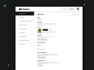Medium's Settings Page Redesign branding design landing page logo ui ui design web wordpress website
