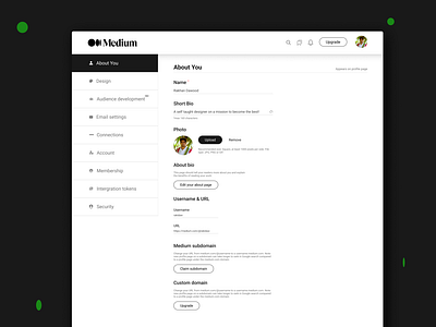 Medium's Settings Page Redesign