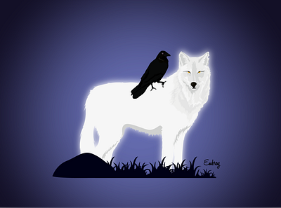 Wolf Soul digital illustration digitalart illustration illustrator mystical raven wolf