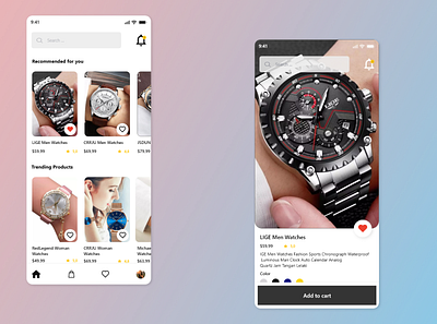 Watches Store adobe xd mobile app uidesign uxui visual design watches watches store