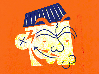 Smug burglar burgler face illustration smug