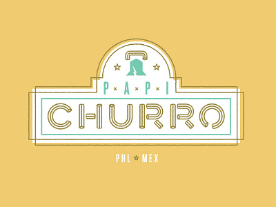 Papi Churro churro liberty logo philly type
