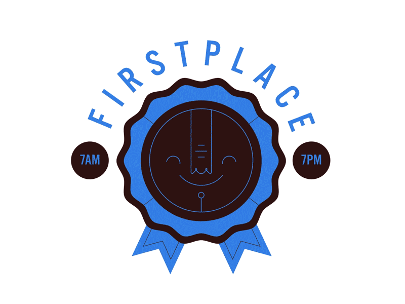 First Place / Last Place gif illustration logo ribbon